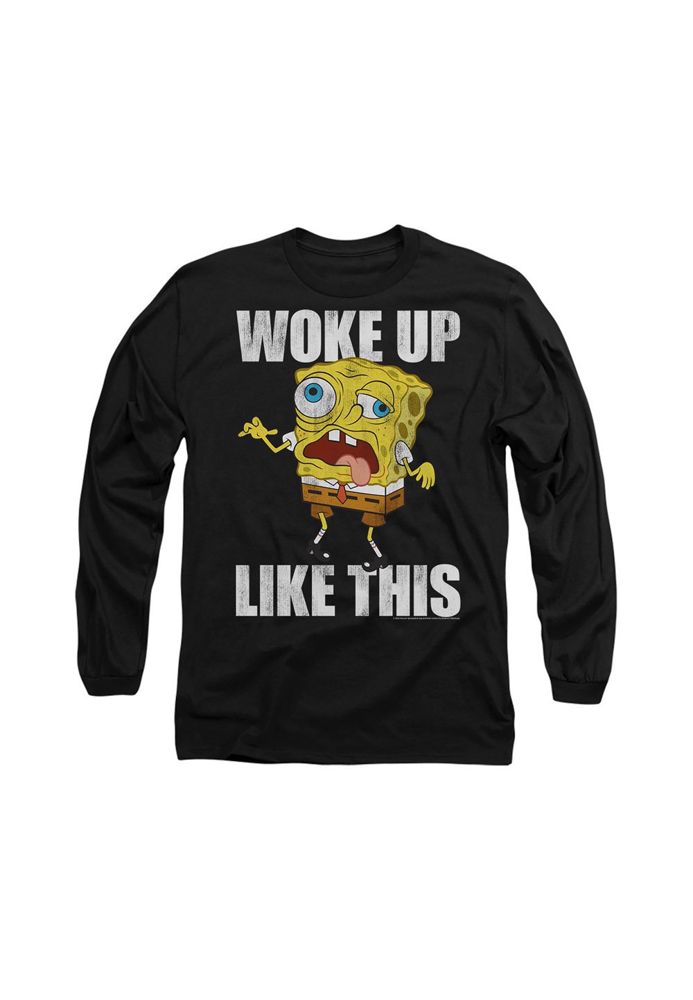 

Топ с длинными рукавами SPONGEBOB WOKE UP LIKE THIS MEME Cotton Soul, черный