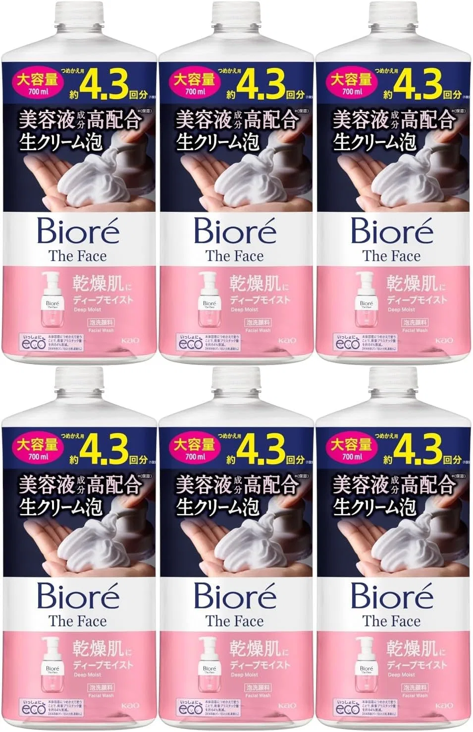 Пенка для умывания Moruro — Biore The Face Deep Moist, 700 мл