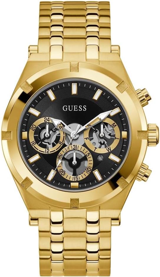 

GUESS мужские спортивные многофункциональные часы 44 мм, Gold Tone/Gold Tone/Black, Позолоченный, GUESS мужские спортивные многофункциональные часы 44 мм, Gold Tone/Gold Tone/Black
