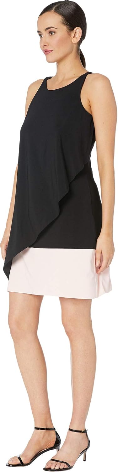 Женское трикотажное платье Tommy Hilfiger Colorblock Layer, Black/Ballerina Pink — фото 2