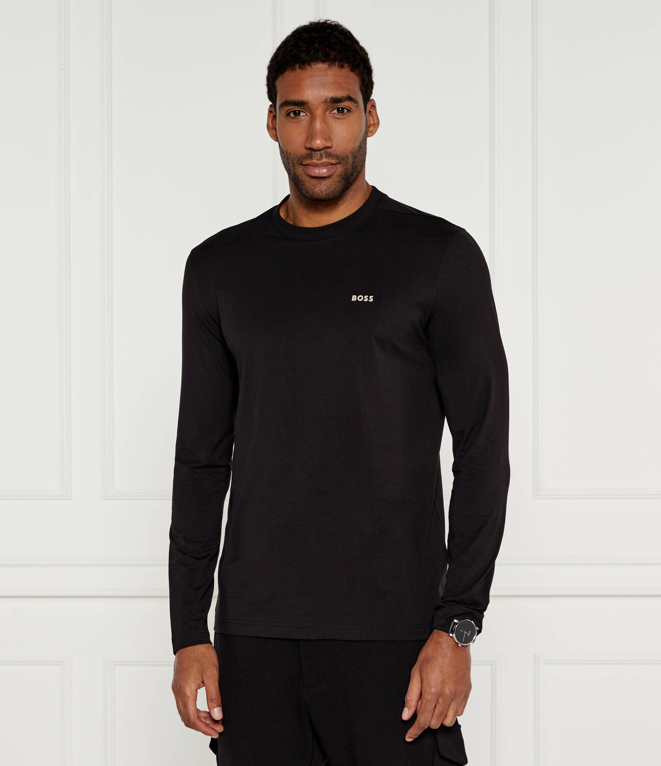

Лонгслив BOSS GREEN Tee Long Regular Fit stretch, черный