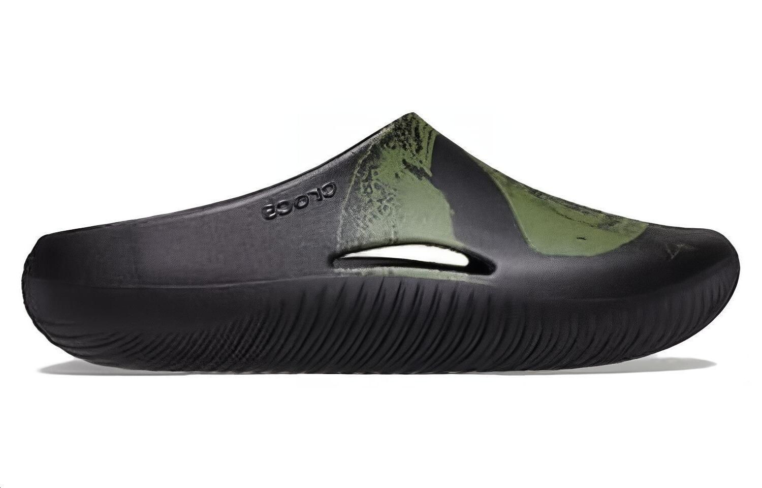 Противоскользящие, износостойкие, удобные и универсальные тапочки ROA x Crocs для мужчин и женщин, черного и зеленого цвета., Black/Green — фото 2
