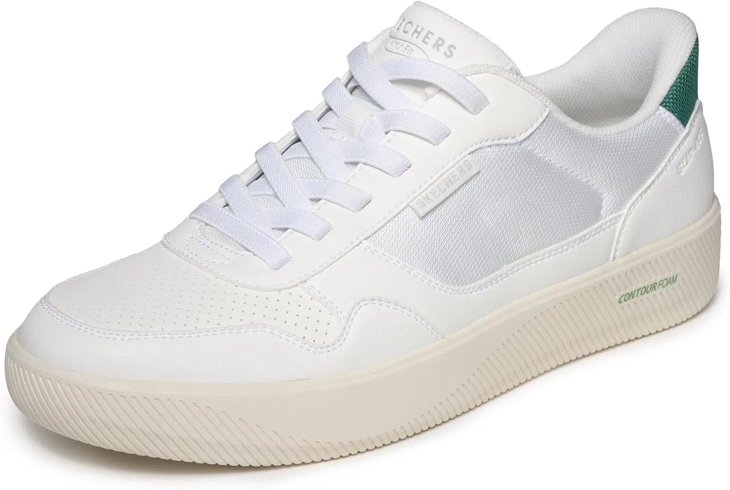 Мужские удобные туфли Skechers Arch Fit Court Break, Duraleather White Jersey