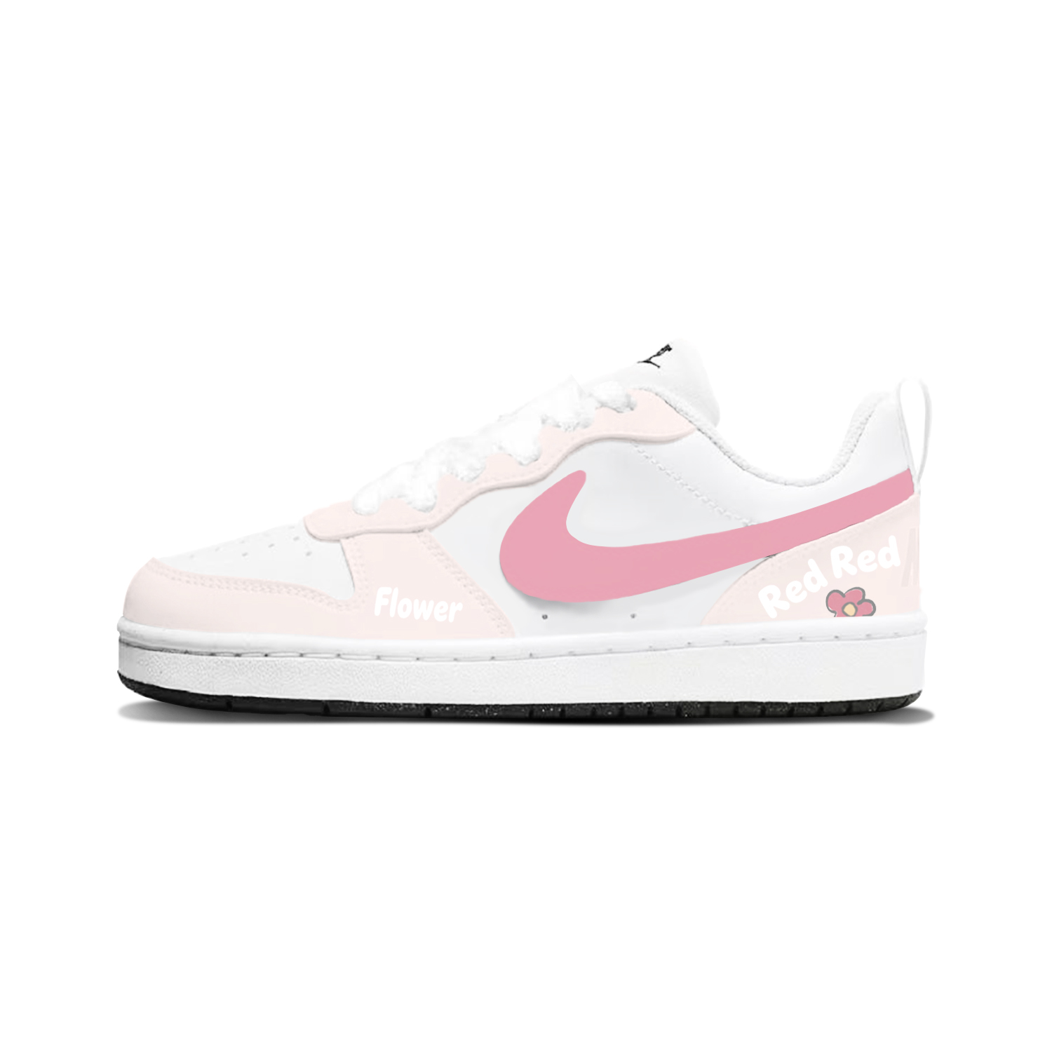 

Кроссовки для скейтбординга Court Borough Pink Petal Floral низкие детские pink white для подростков Nike, розовый
