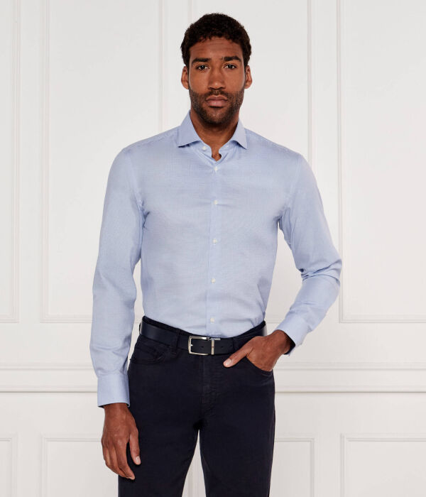 

Рубашка h-моток-распространение-c1-222 Slim fit Boss, синий