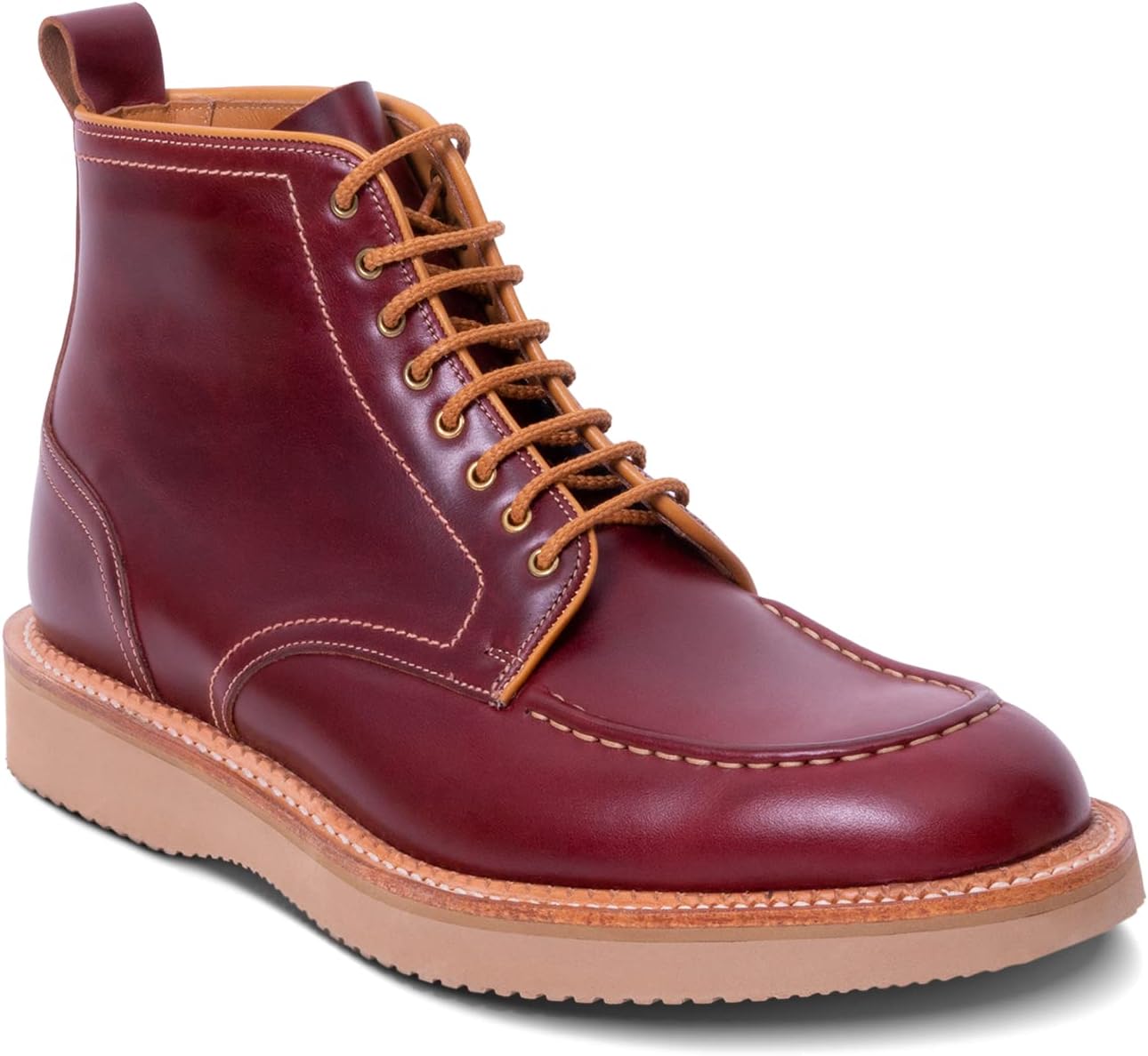 Мужские кожаные ботинки ручной работы BARKER Indiana Wingtip Combat Boots, бордовый — фото 2