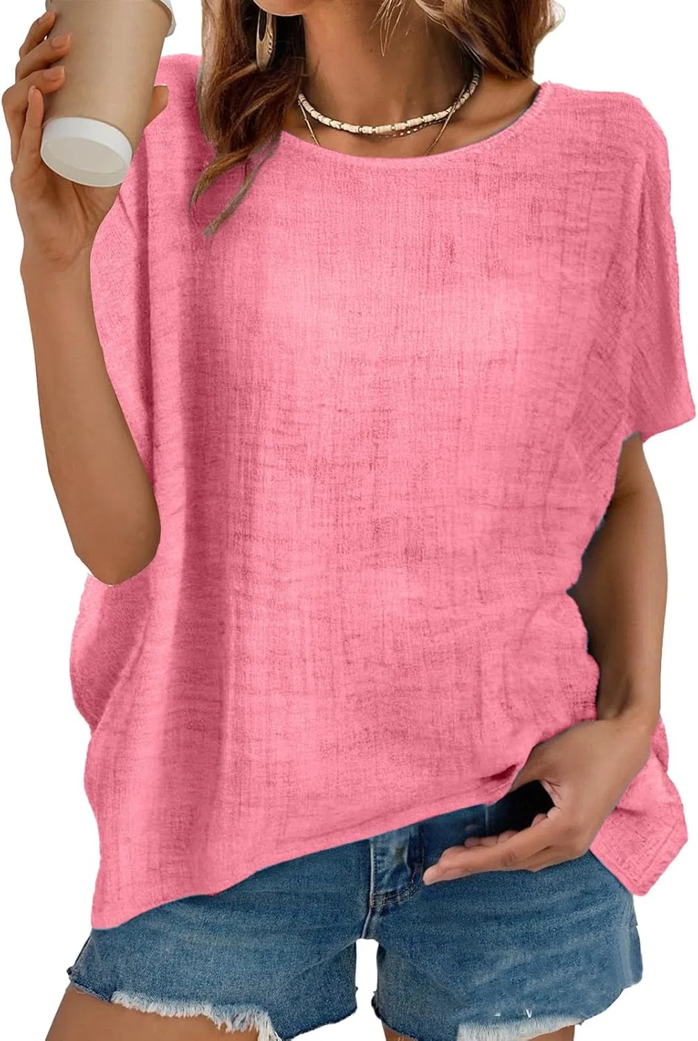 Блуза женская хлопковая Gauze, Hot Pink