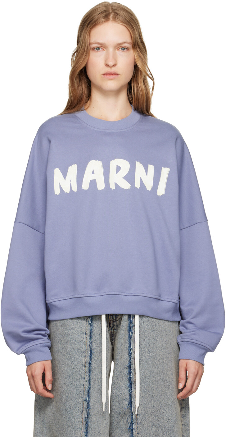 

Синяя толстовка с логотипом Marni