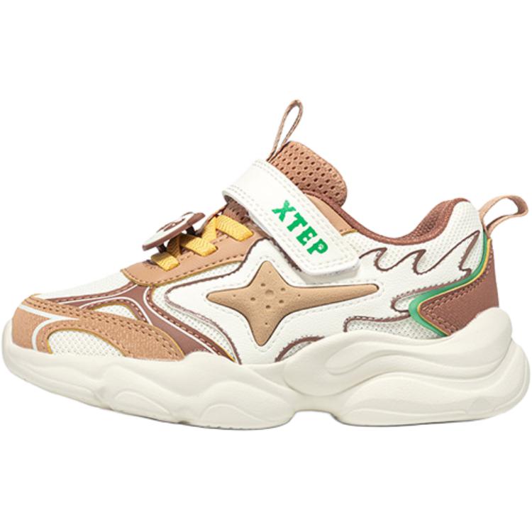 

Нескользящие износостойкие низкие детские кроссовки для повседневной носки для детей от 3 до 7 лет XTEP, желтый/коричневый/серый