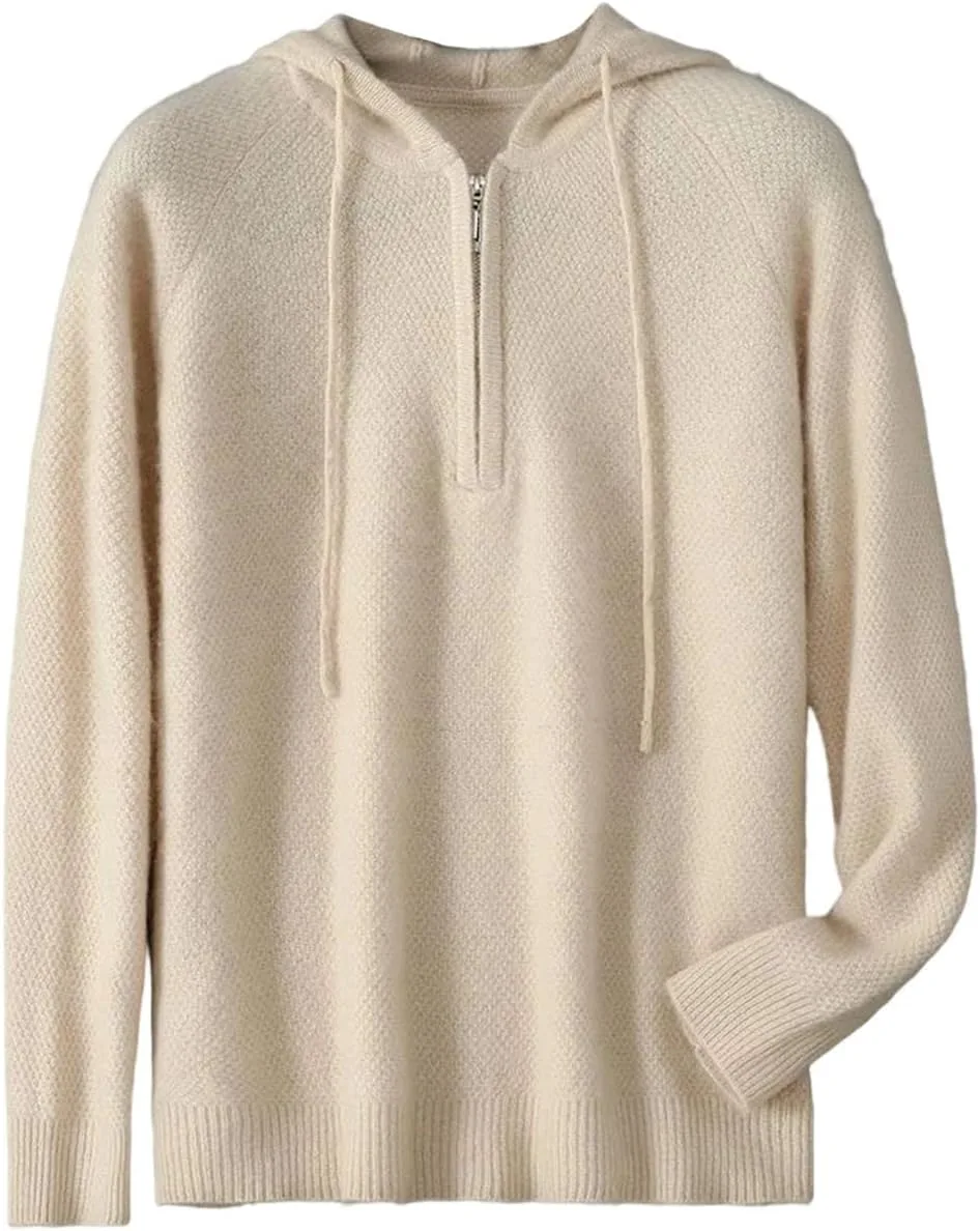 

Мужской вязаный свитер 100% wool утолщенный худи