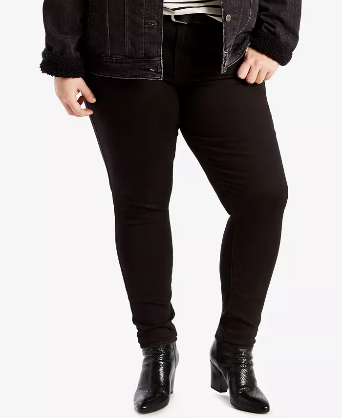 

Модные джинсы 711 скинни больших размеров Levi's, черный