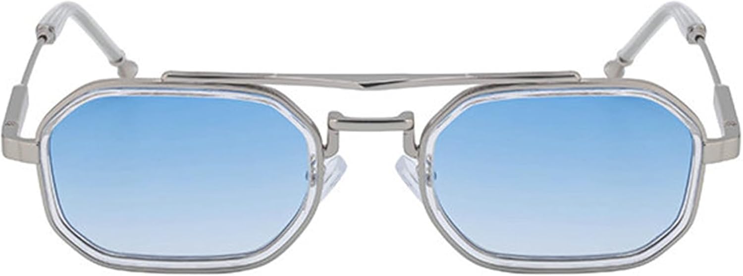 

Классические металлические квадратные солнцезащитные очки Helena для мужчин и женщин, ретро с двойной перемычкой, модные женские многоугольные солнцезащитные очки, стильные оттенки, C3