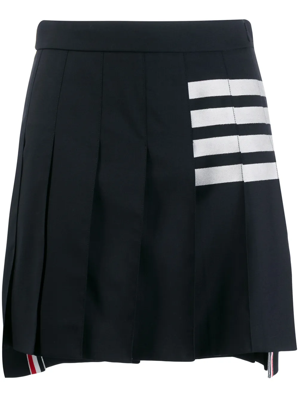 

Плиссированная юбка мини с полосками 4-Bar THOM BROWNE, синий