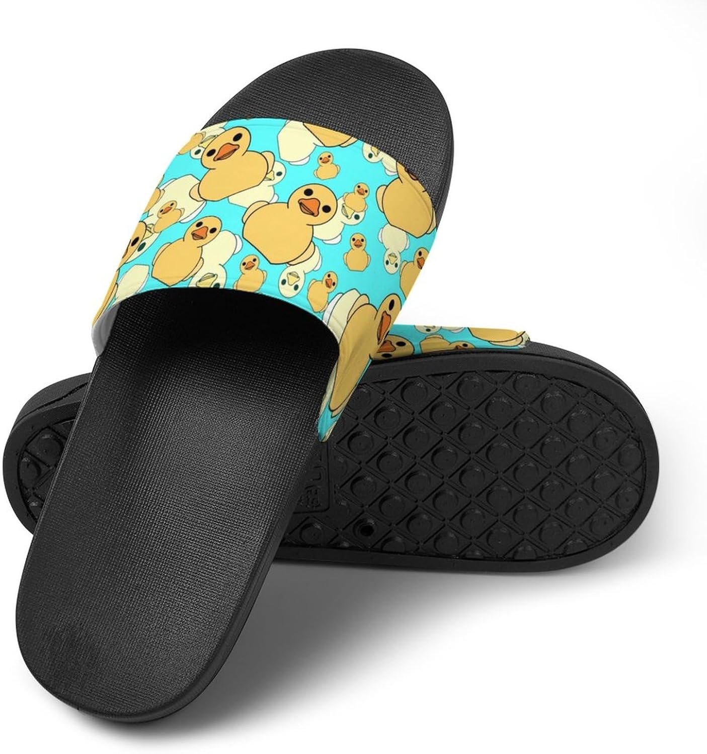 

Нескользящие домашние тапочки для ванной с рисунком коровы, мягкие шлепанцы для душа, удобные слайды для душа, сандалии для плавания, пляжа, дома и улицы, унисекс, для женщин и мужчин Jeireumteor, Cute Animal Ducks