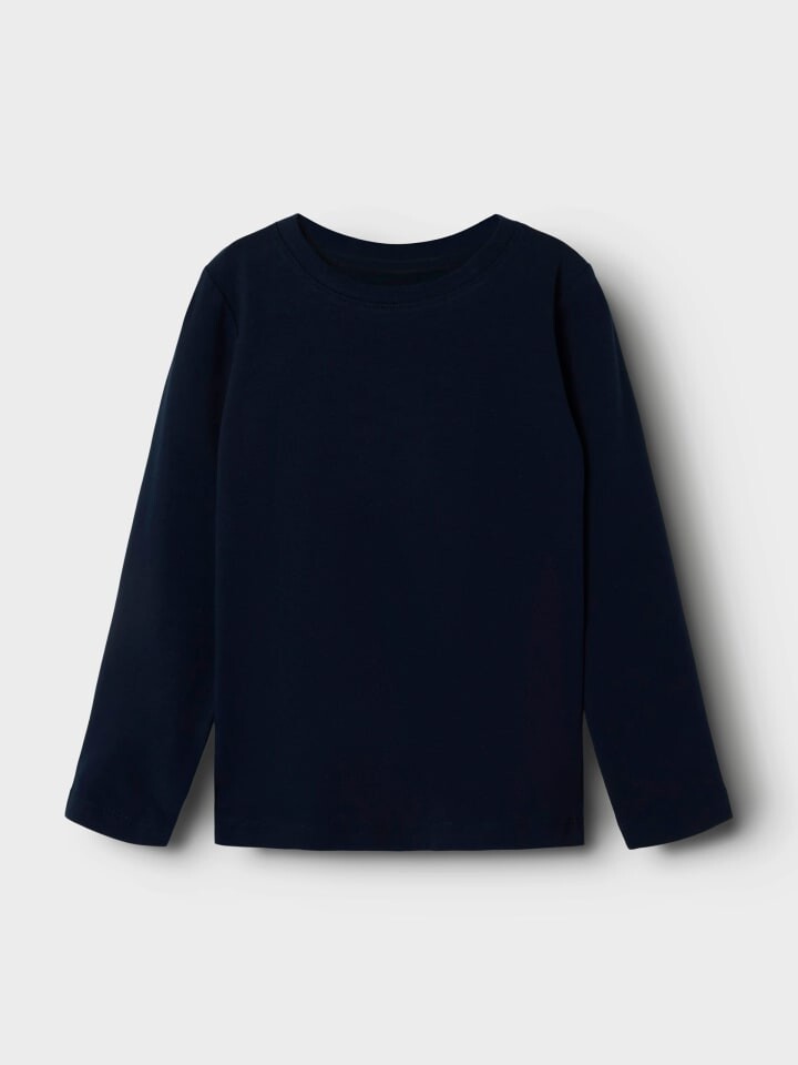 Футболка name it Langarmshirt NMFVIBBI LS TOP, цвет dark sapphire — фото 2