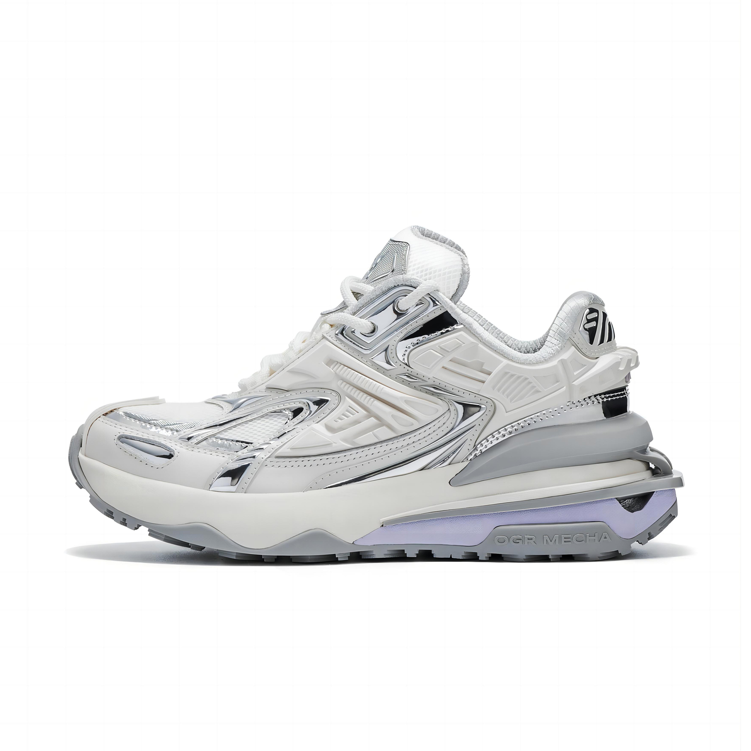 

OGR Устойчивые к истиранию низкие кроссовки для бега с эффектом увеличения роста унисекс жидкий металлик серебристый белый, цвет White