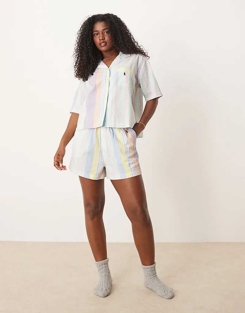 

Пижамный комплект Polo Ralph Lauren Hampton с короткими рукавами и шортами в прибрежную полоску
