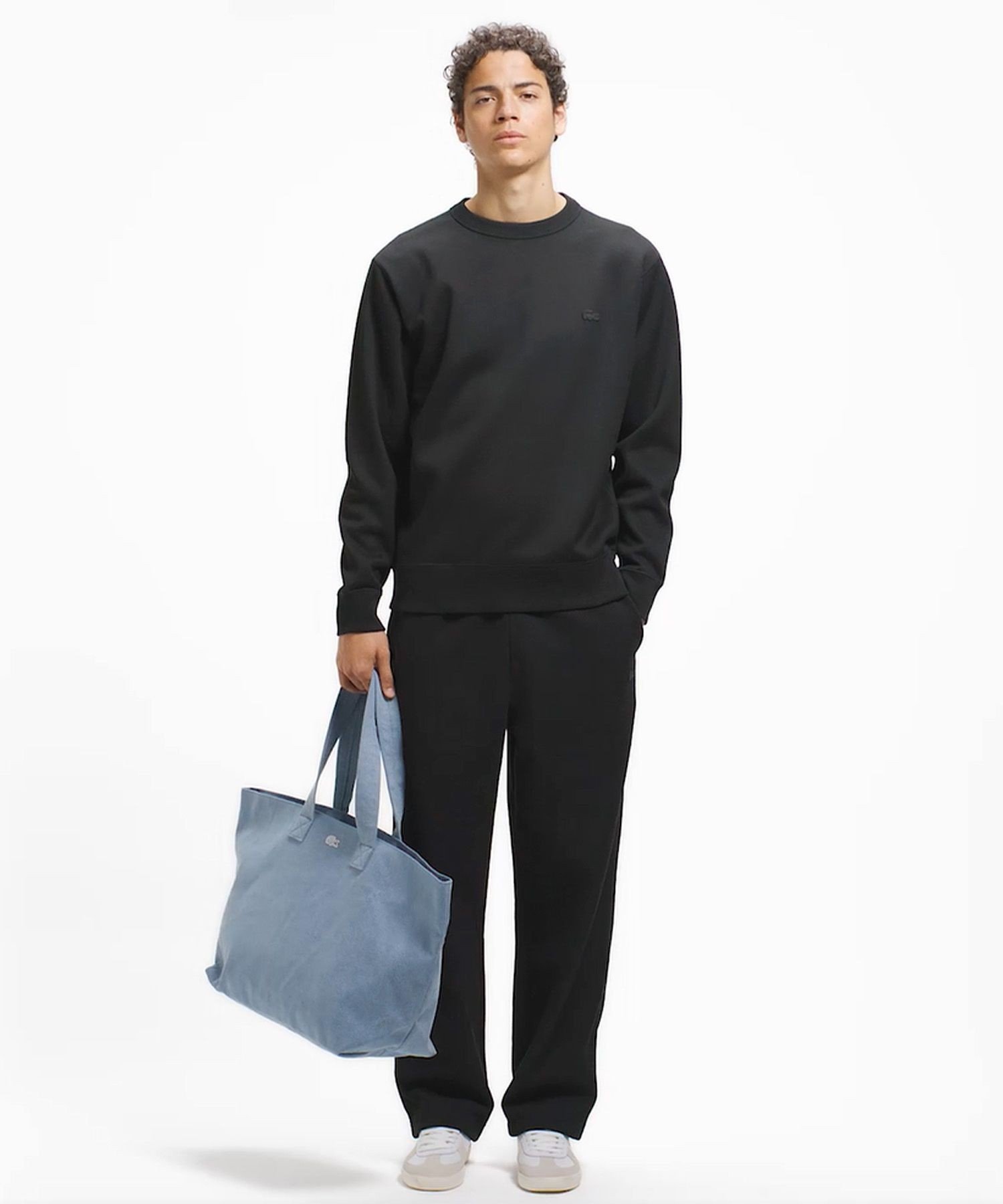 Однотонная толстовка из пике с круглым вырезом LACOSTE, Black — фото 4