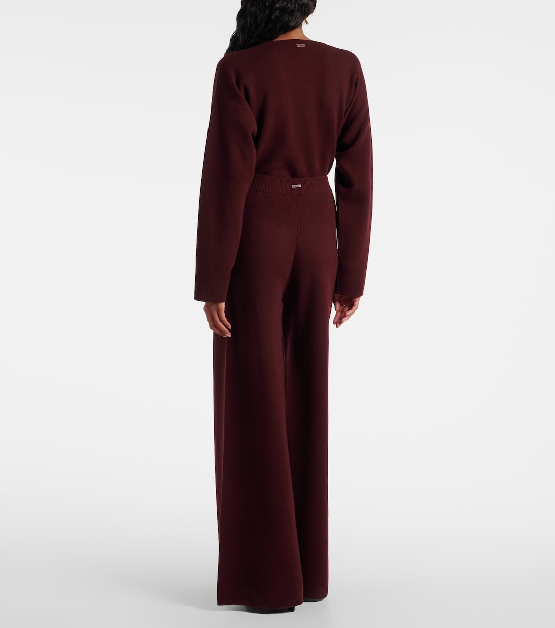Широкие брюки Judy из шерсти и кашемира Max Mara, Ciliegia — фото 3