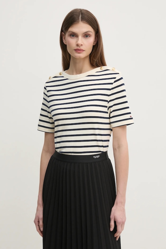 

Хлопковая футболка Tommy Hilfiger, бежевый