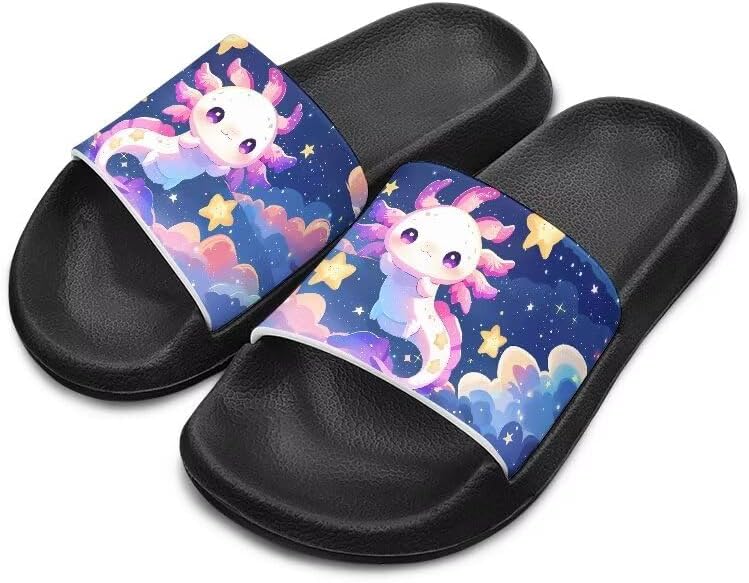 

Унисекс шлепанцы для девочек и мальчиков, удобные тапочки, нескользящие для душа, домашняя мода, толстая подошва, для дома и улицы, подарки Cugasmaru, Axolotl Cloud Star