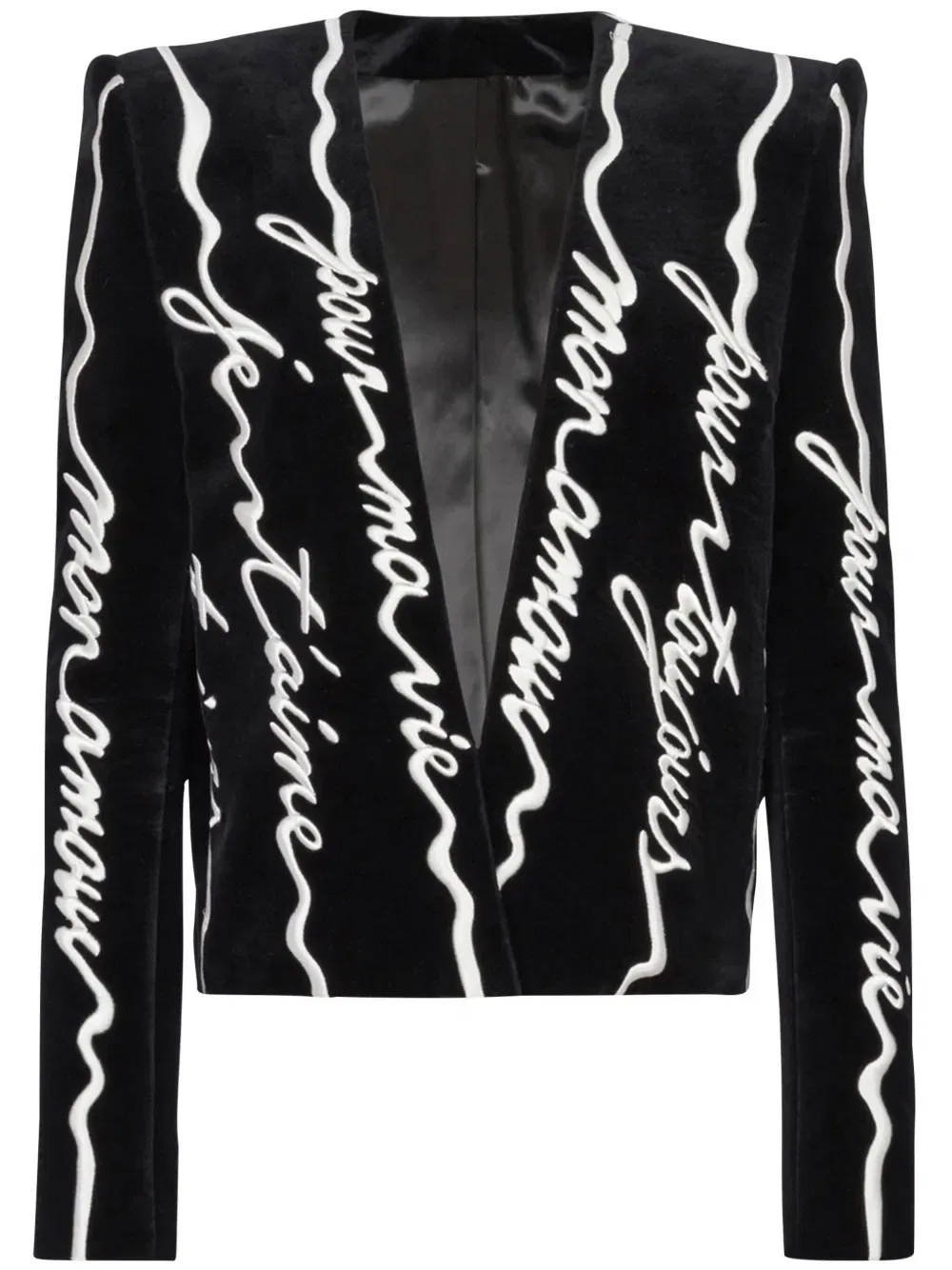 Блейзер Spencer с вышивкой BALMAIN, черный