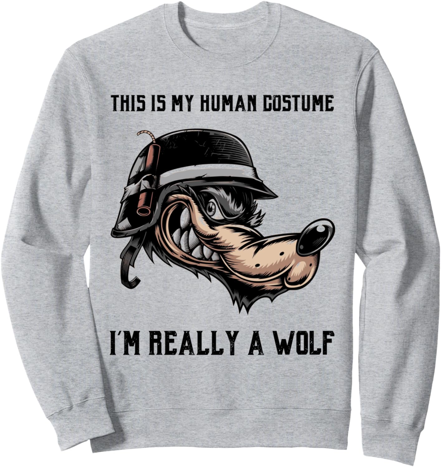 

Это мой человеческий костюм Я настоящий любитель волков - мужская и детская толстовка Funny Wolf Products, серый