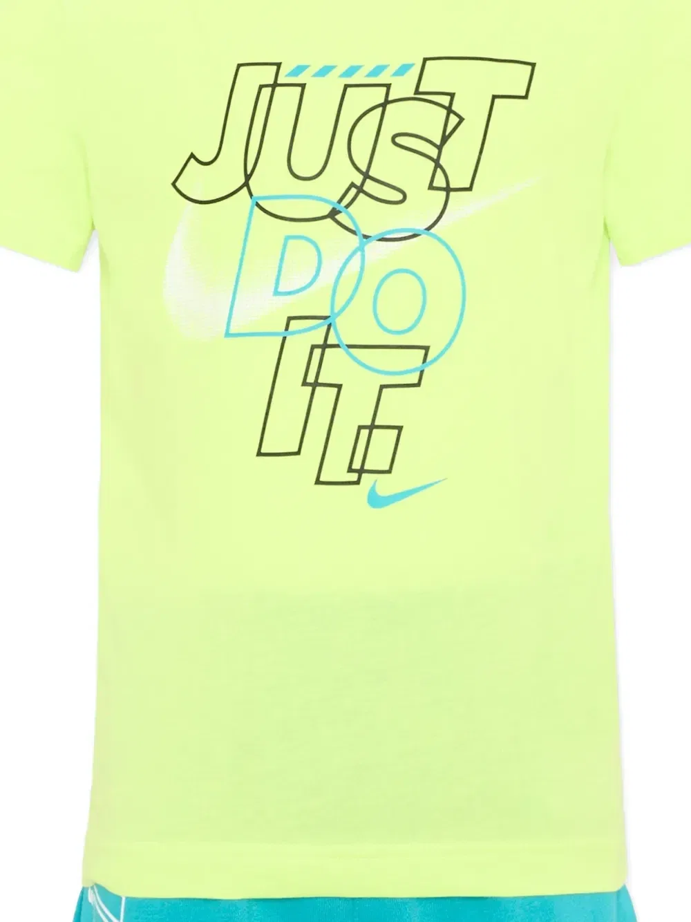 Спортивный костюм с логотипом Just Do It и шортами Nike Kids, зеленый — фото 4