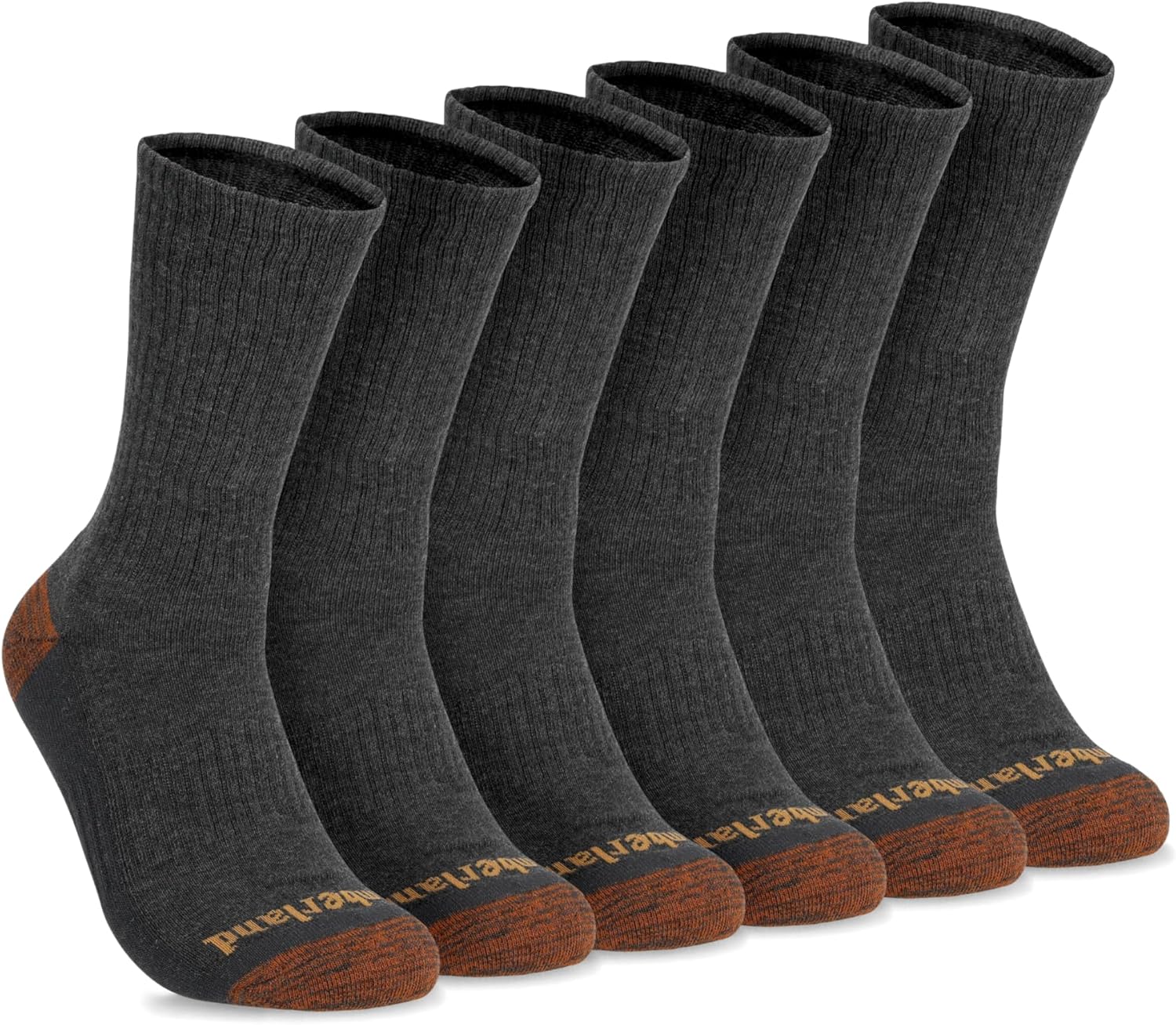 

Мужские носки Timberland Comfort Crew, поддержка свода стопы, амортизирующая подушка, контроль влажности, набор из 6 пар (размер 7-12), Charcoal