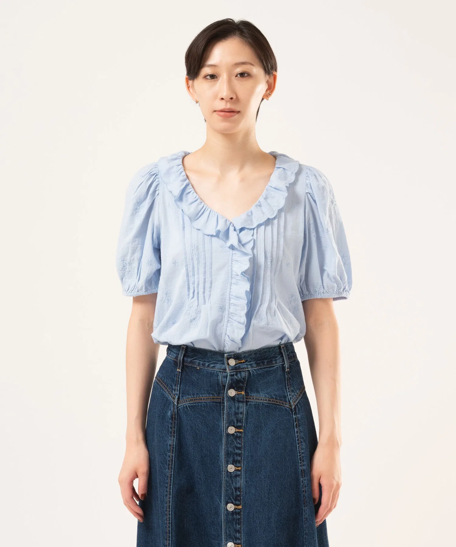 Женская блузка с рюшами Levi's Giselle голубая
