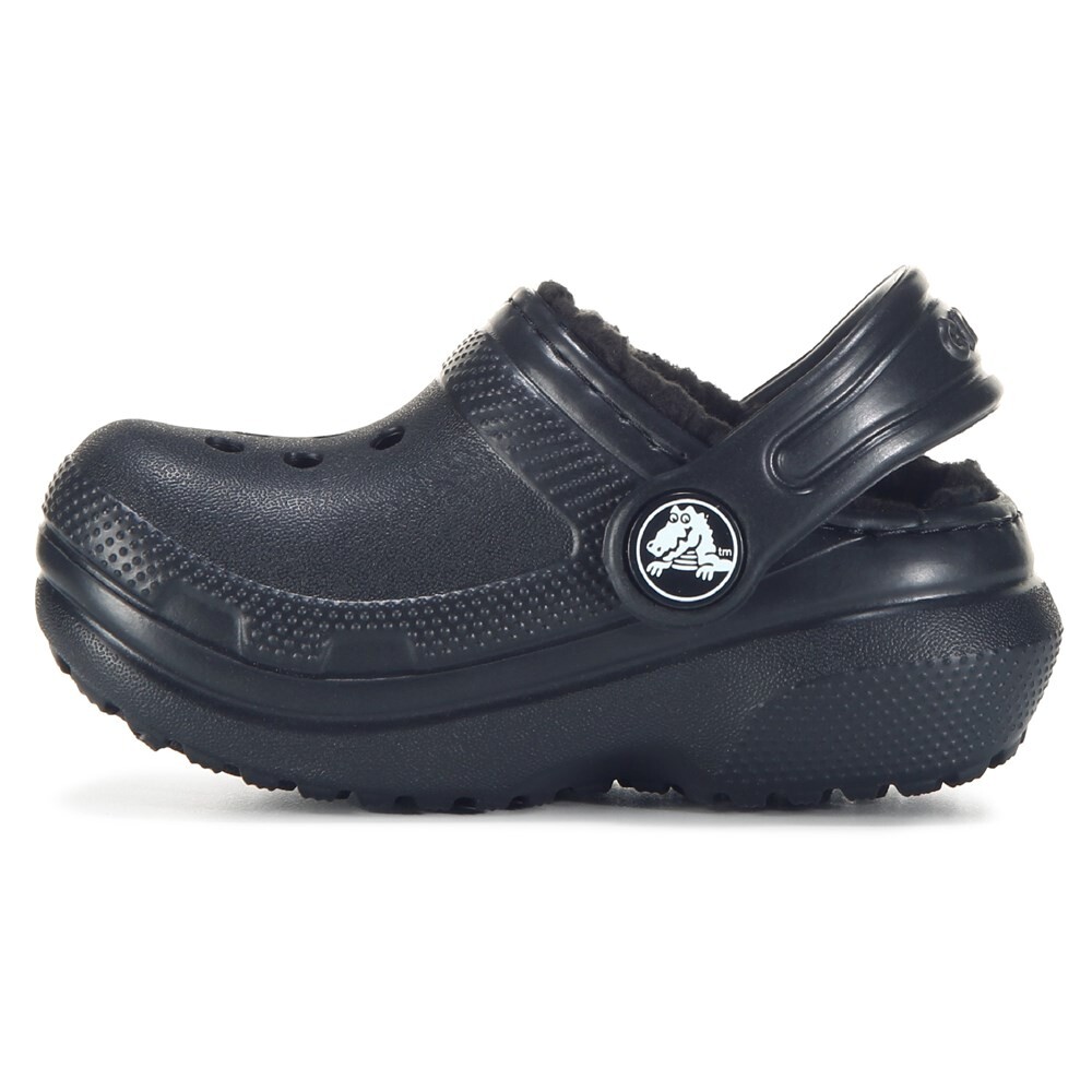 Детские классические сабо на подкладке из пуха для малышей Crocs, черный — фото 3