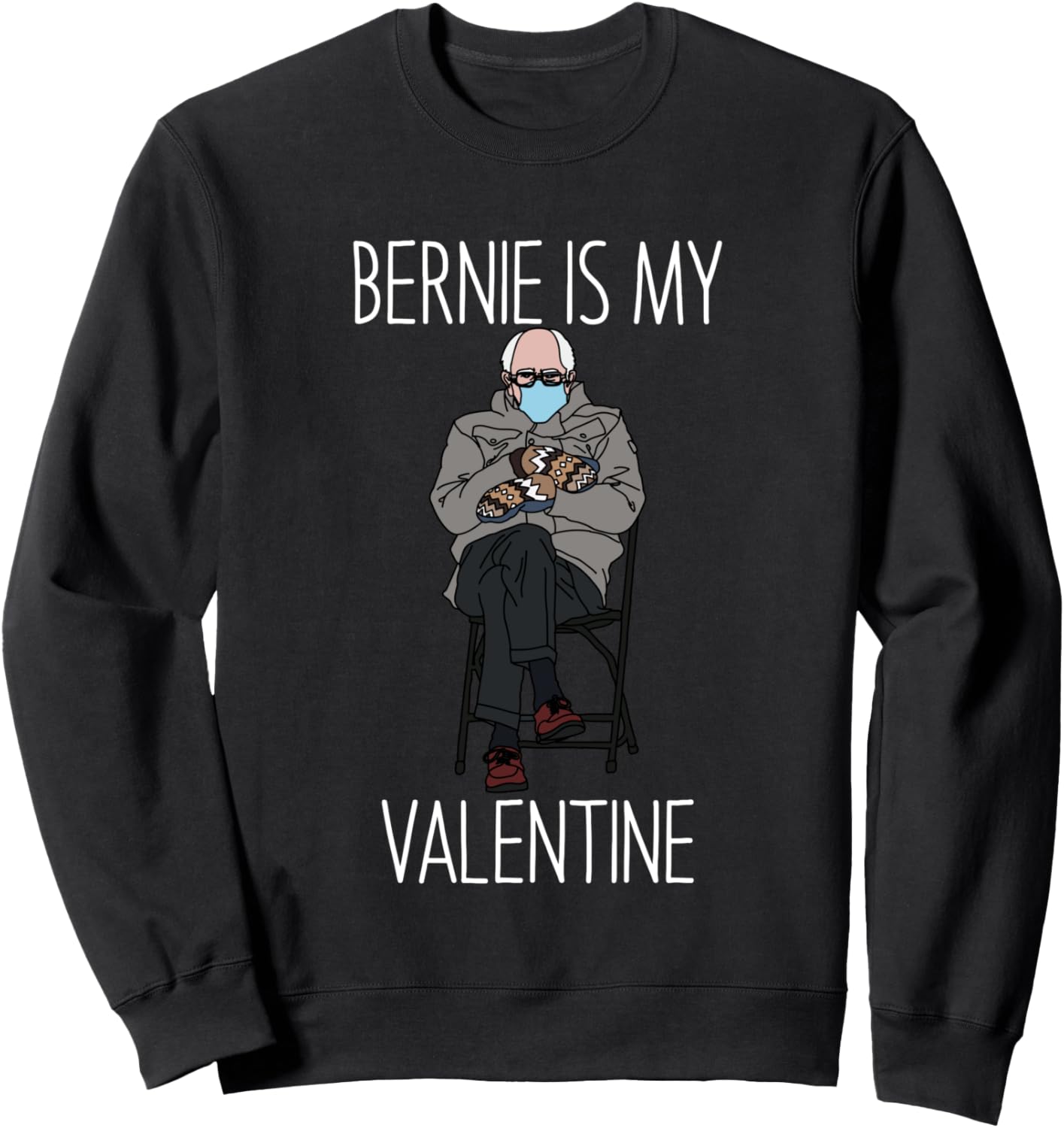 

Футболка с забавным мемом ко Дню святого Валентина Варежки Берни Сандера Bernie Sanders Mitten Meme Store, черный