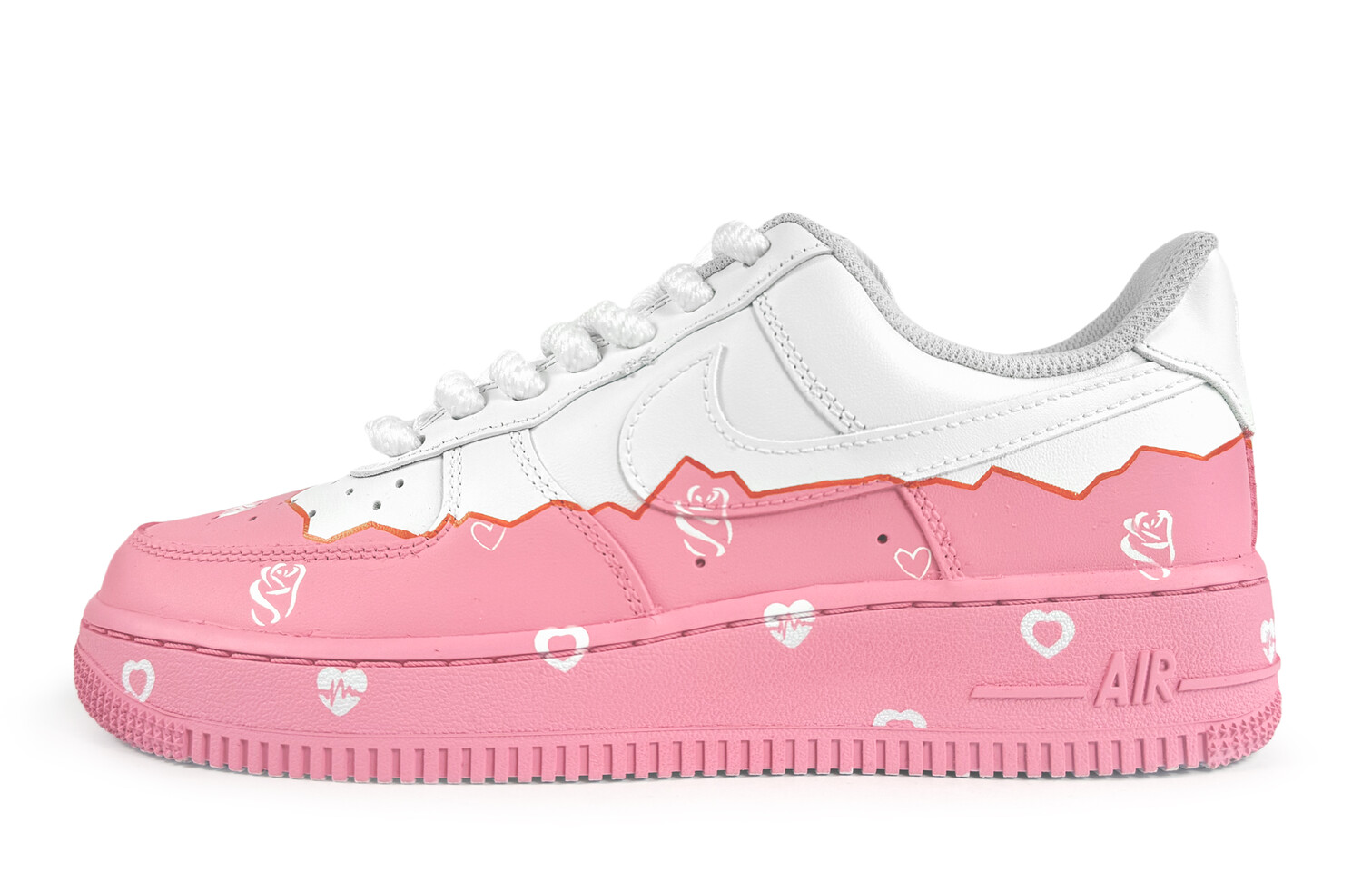 

Кроссовки Nike Air Force 1 Skateboard Shoes Women's Low-Top White Pink, Белый, Кроссовки Nike Air Force 1 Skateboard Shoes Women's Low-Top White Pink