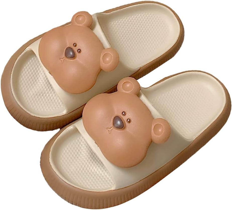 

Милые шлепанцы с мультяшным медведем, быстросохнущие Ceinom, коричневый