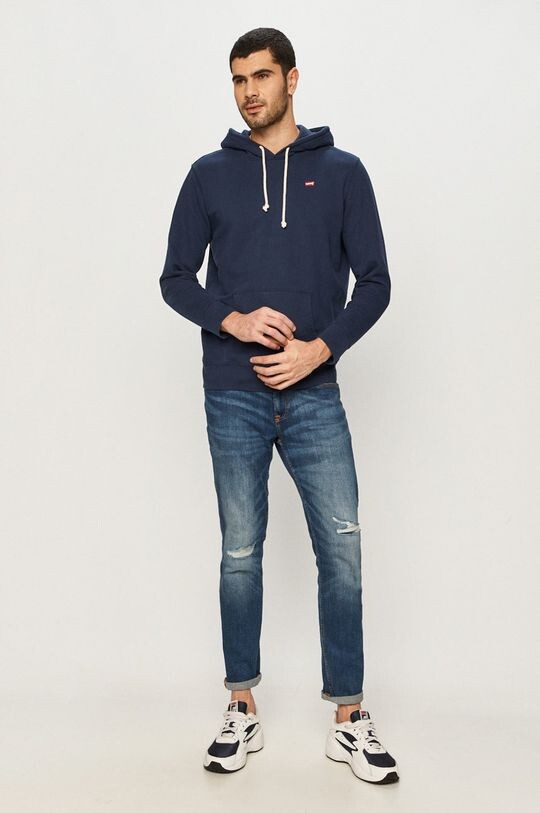 Хлопковая толстовка Levi's, темно-синий — фото 2