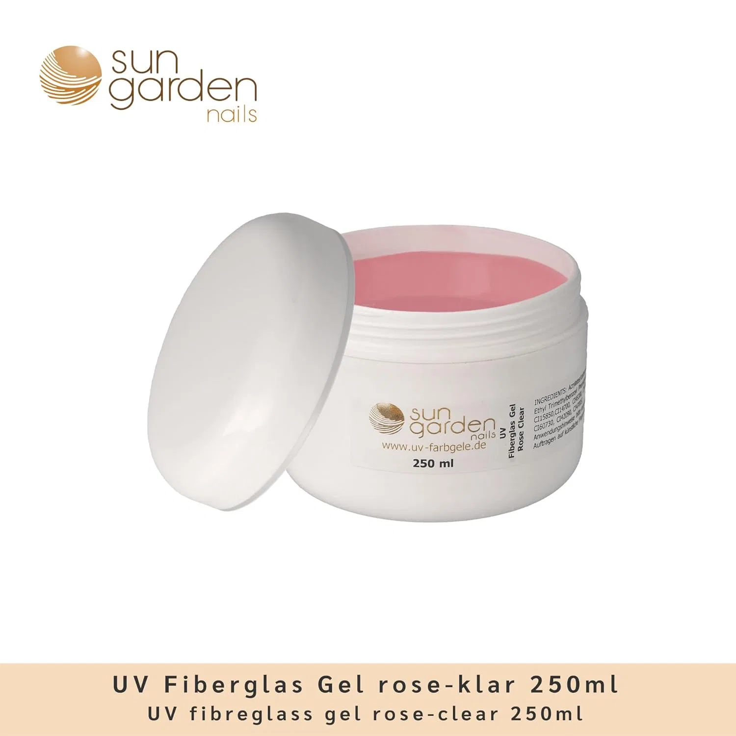 Гель для наращивания ногтей Sun Garden Nails Fibreglass Gel Rose Clear, 250 мл Sun Garden Nails — фото 4
