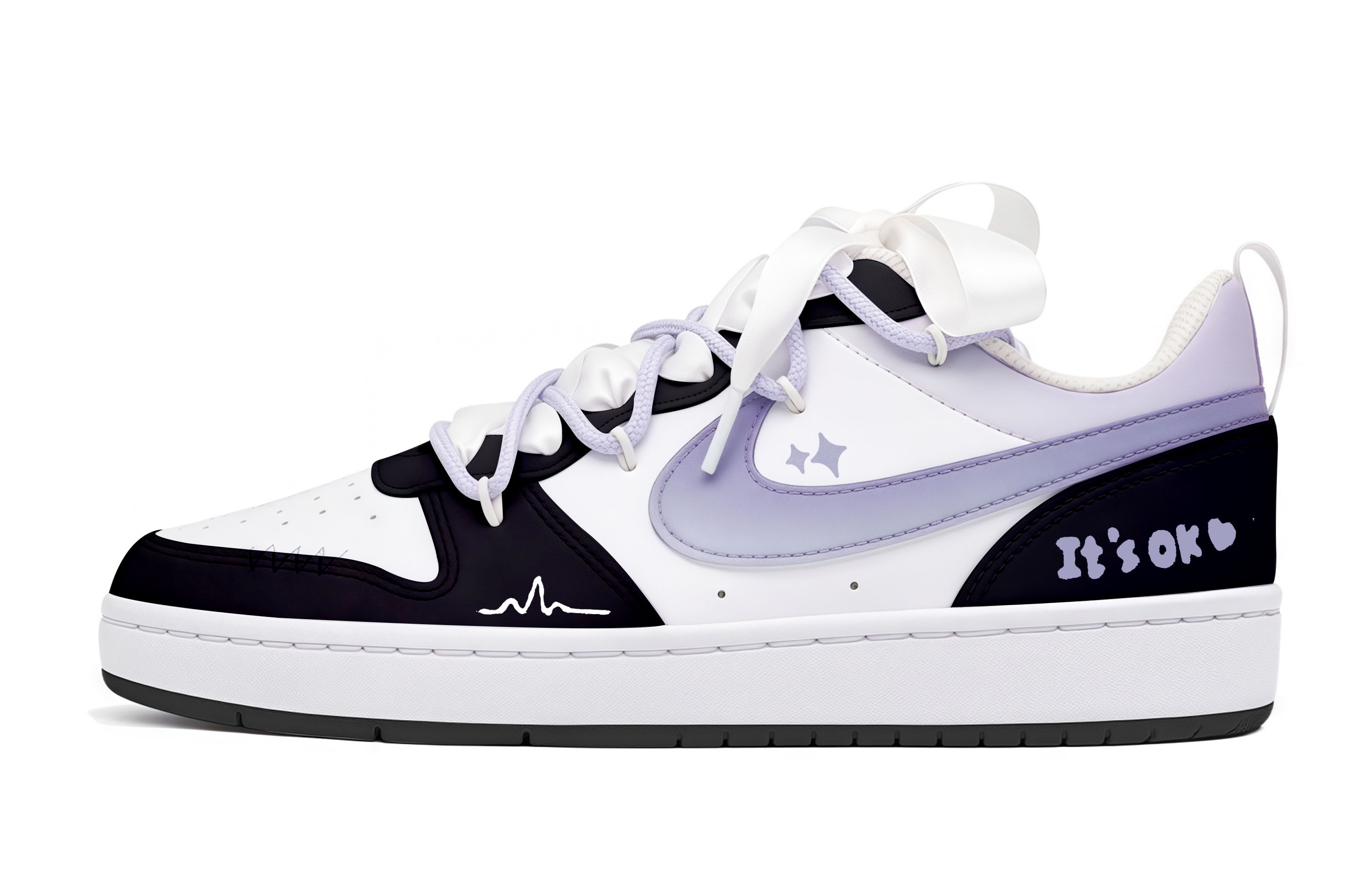 

Nike Кроссовки для скейтбординга Court Borough нескользящие износостойкие низкие подростковые фиолетовые