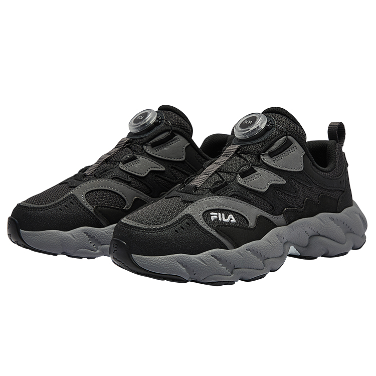 Кроссовки BOA Fern, износостойкие, низкие, детские, для бега FILA KIDS, черный/серый — фото 3