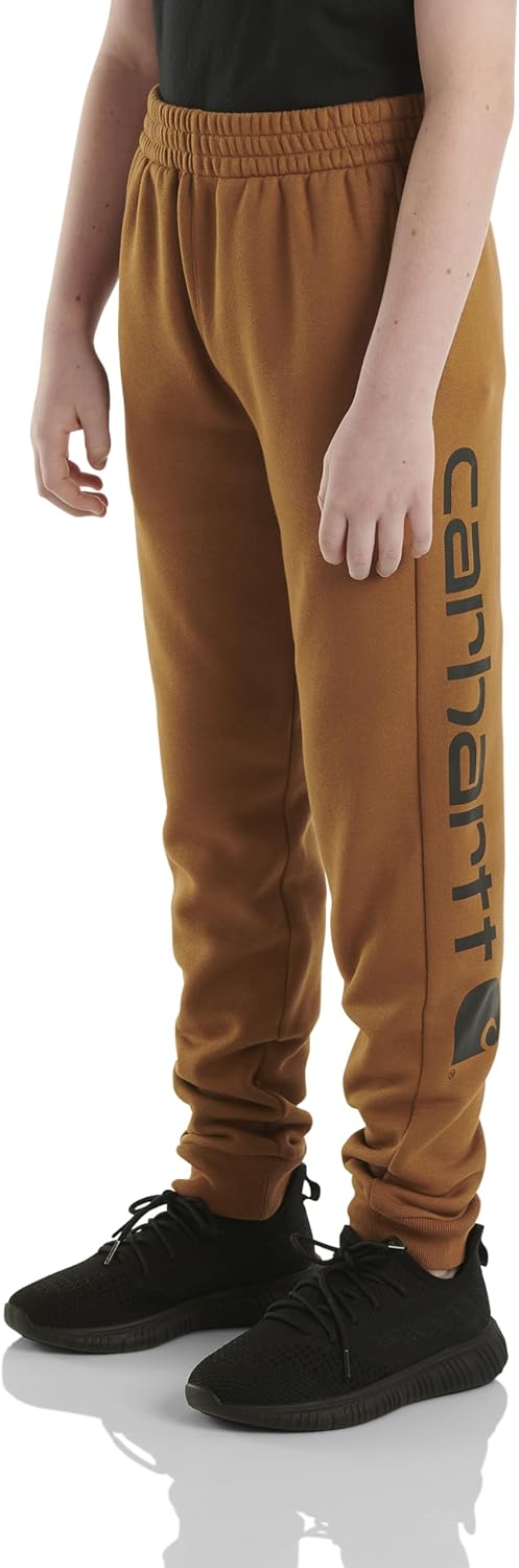 Детские флисовые спортивные брюки с логотипом Carhartt CK8429 для мальчиков, Carhartt Brown Classic — фото 2