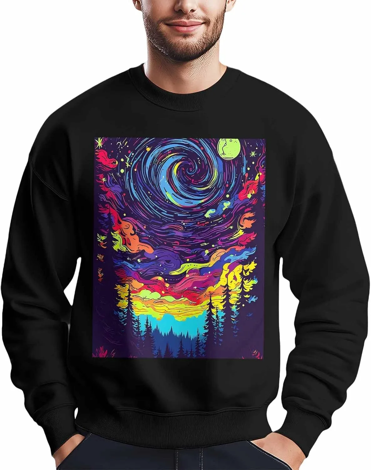 

Мужской свитшот с принтом Sky Black Forest, лонгслив Winvebermior