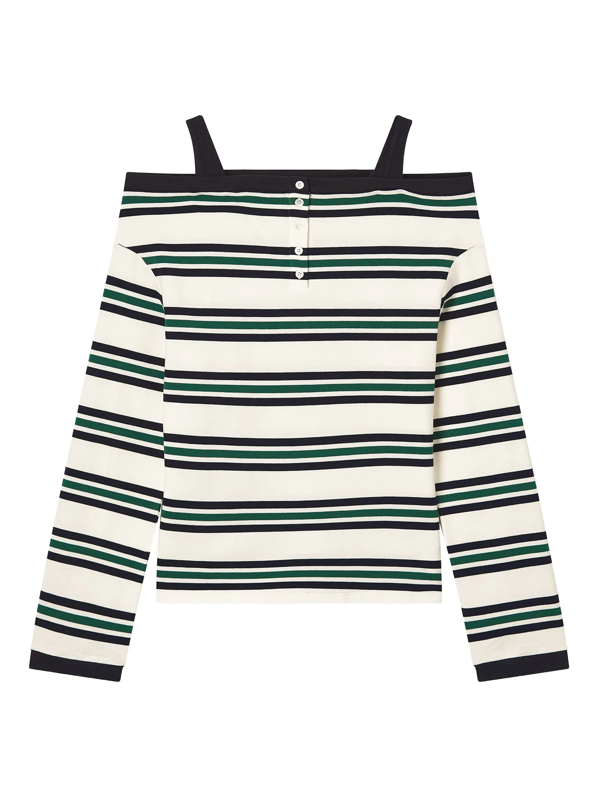 

Полосатый топ с открытыми плечами B+Ab, белый