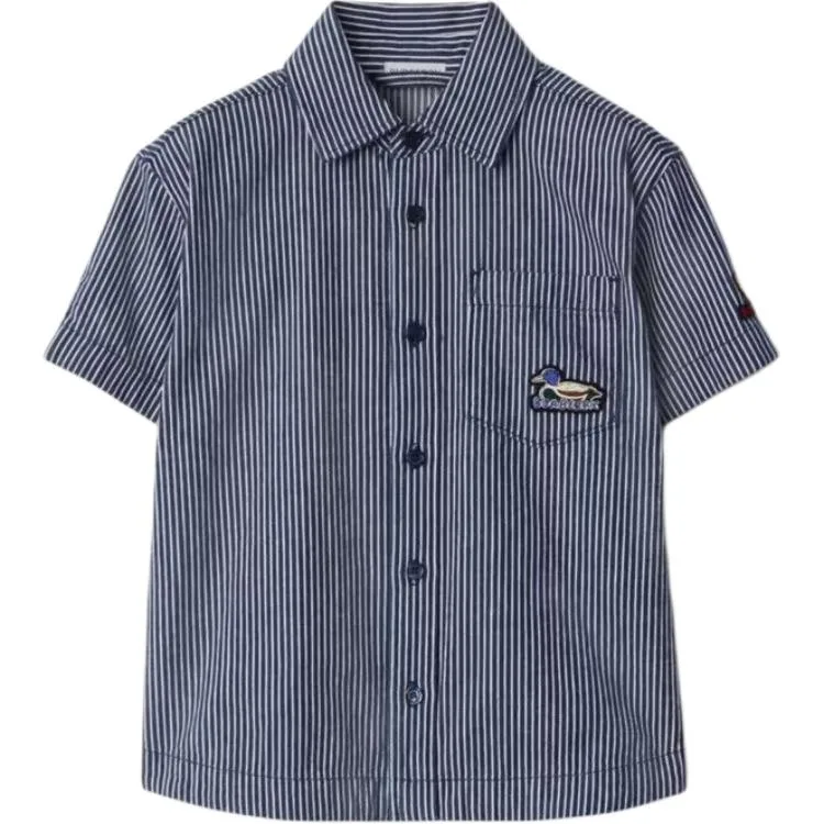 Детская рубашка с лацканом Moderate Burberry, синий