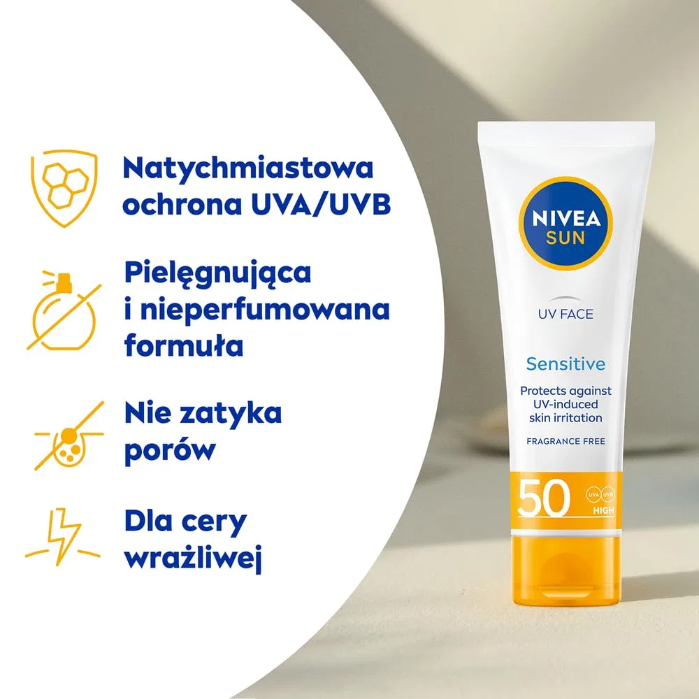 Солнцезащитный крем для чувствительной кожи SPF50 от NIVEA SUN Nivea Sun, Navy