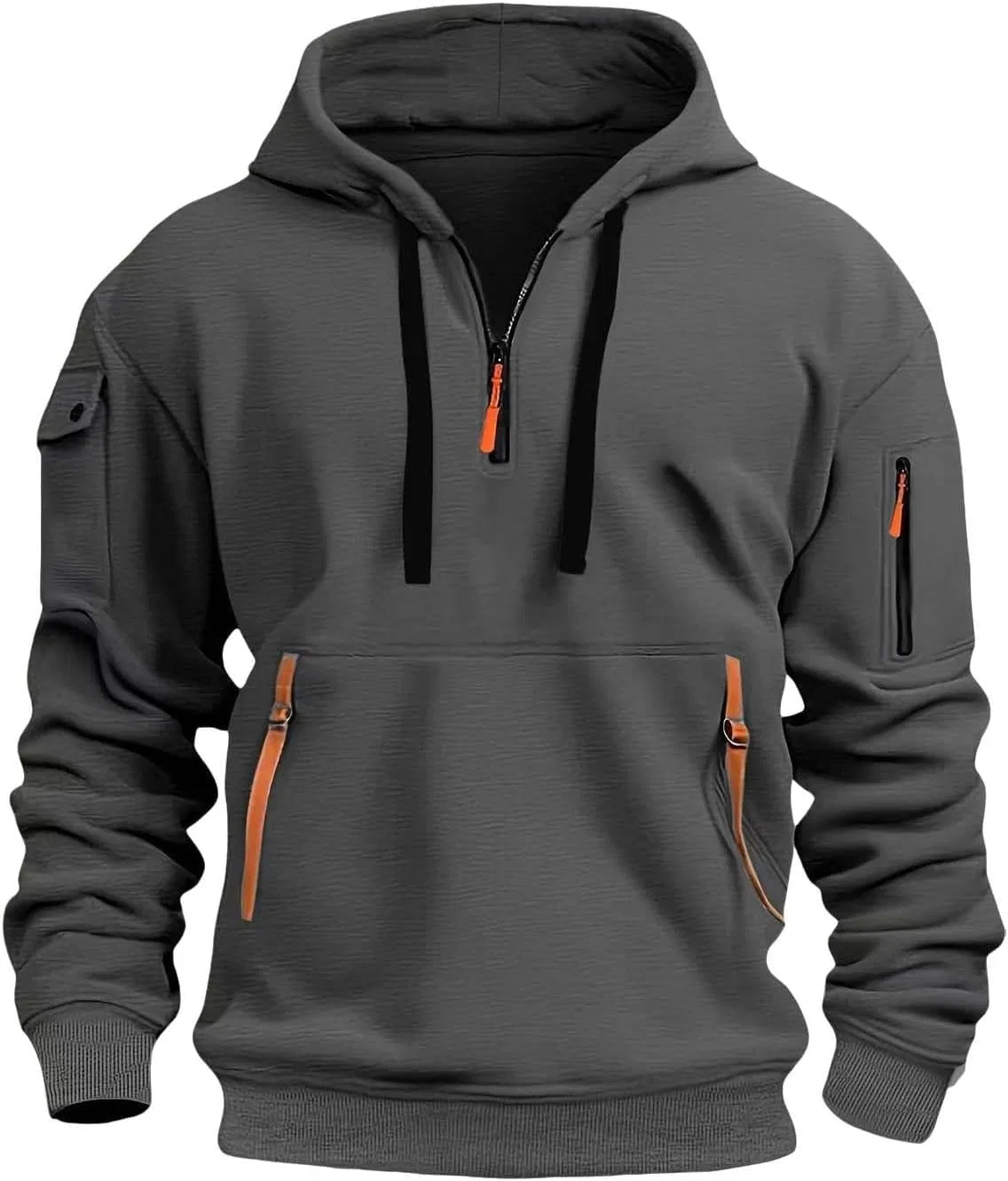 Толстовка мужская тактическая с капюшоном, Generic, B-dark Gray