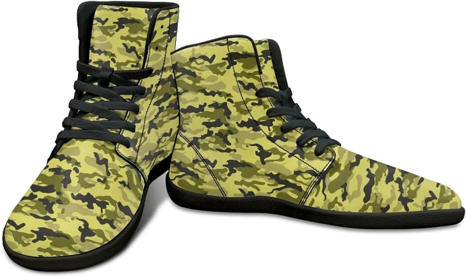 

Мужские высокие кроссовки с камуфляжным дизайном для путешествий, без перепада высоты, с противоскользящей резиновой подошвой Watdotory, черный/синий