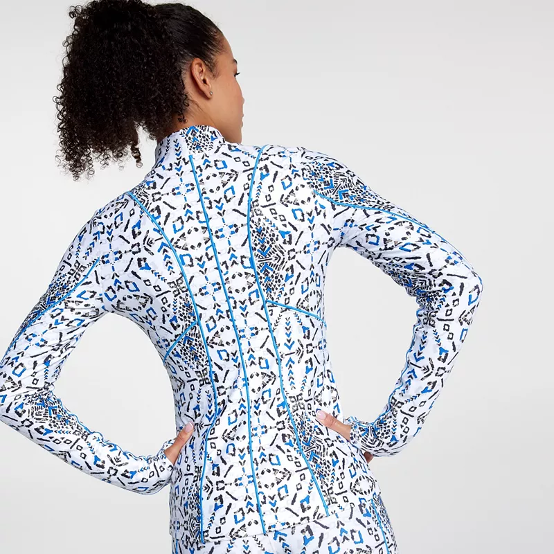 

Женская рубашка CALIA Cold Dash, молния 1/4, цвет Folklore Print White