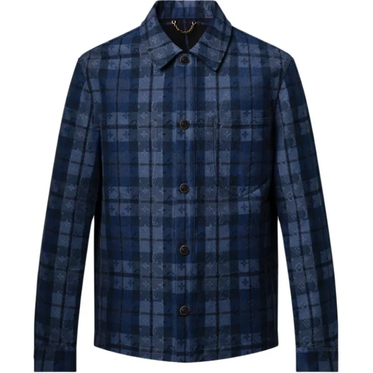 Monogram Tartan Denim Overshirt LOUIS VUITTON, синий