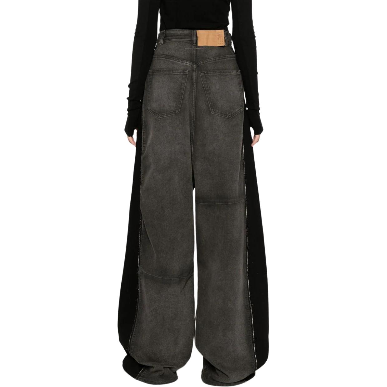 Широкие джинсы MM6 Maison Margiela черные — фото 4