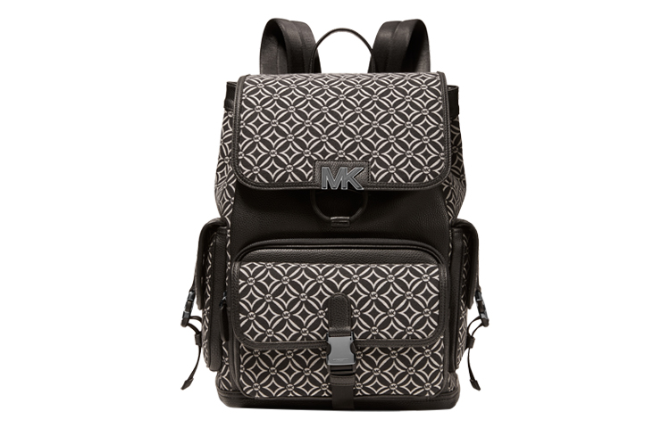 

MICHAEL KORS Hudson искусственная кожаная тканевая рюкзак большой мужской черный/молочный белый