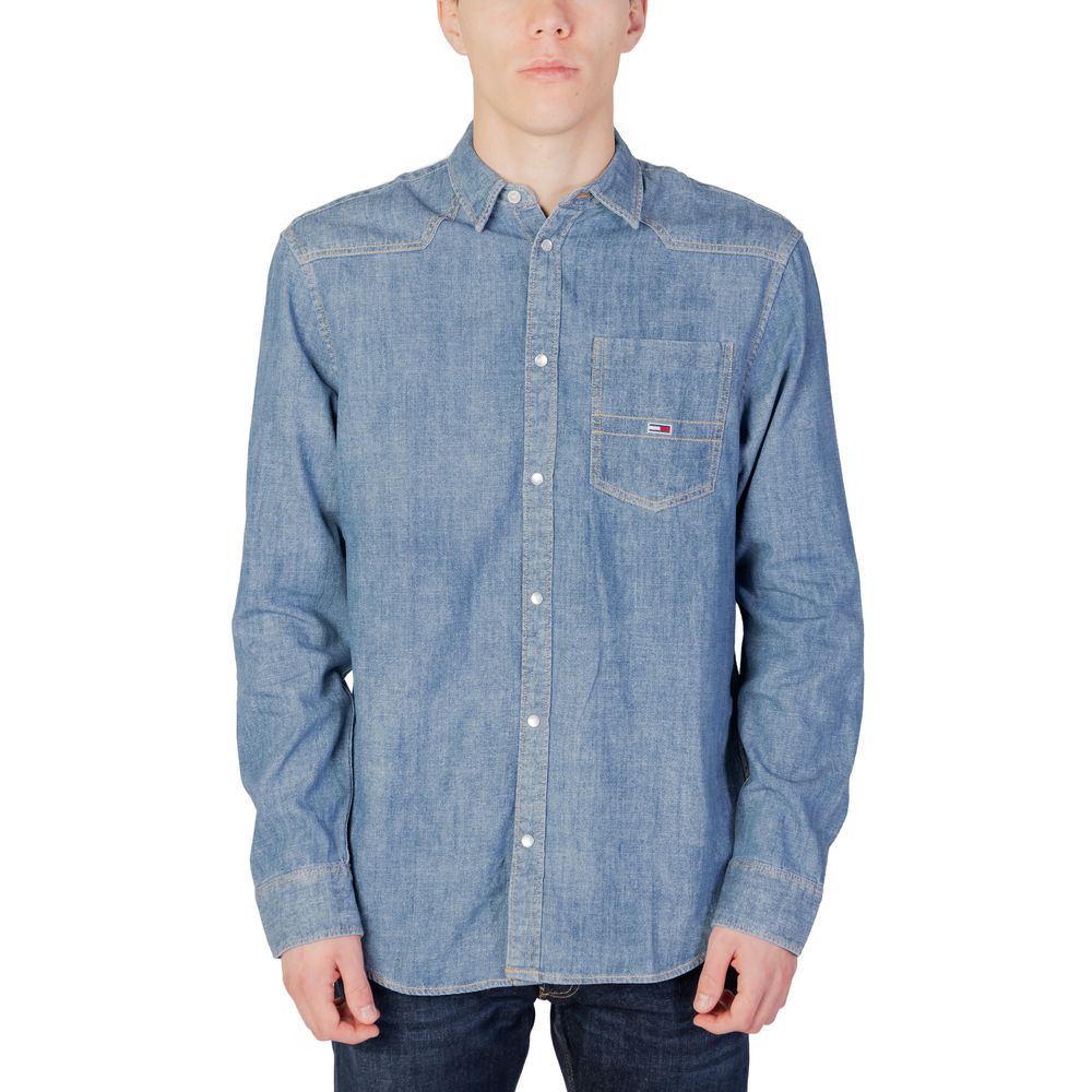 

Синяя хлопковая рубашка Tommy Jeans